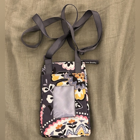 Vera Bradley Gray and Pink Floral Crossbody - Picture 2 of 3